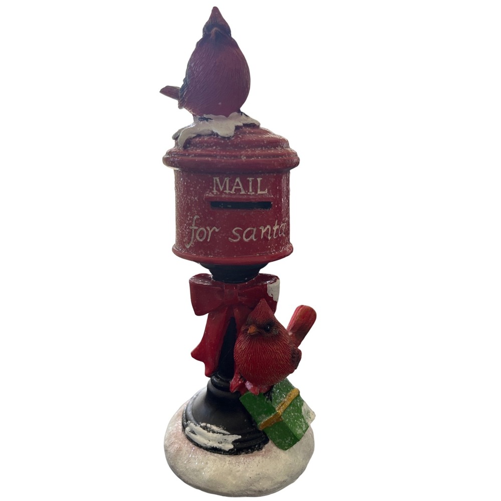 Cardinal Bird Mailbox For Santa Christmas‎ Holiday Decoration Figurine